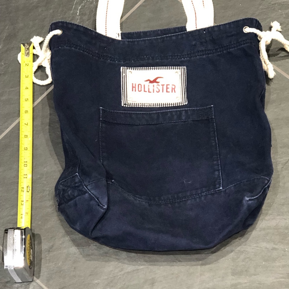 Hollister Tote Bag 15”X13” Navy - Picture 2 of 4